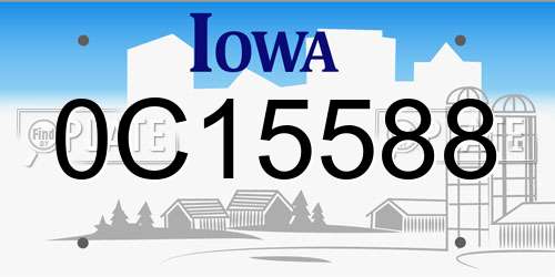 0C15588 Iowa License Plate