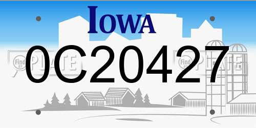 0C20427 Iowa License Plate