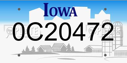 0C20472 Iowa License Plate