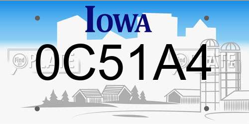 0C51A4 Iowa License Plate