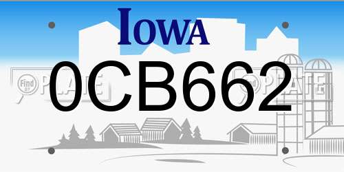 0CB662 Iowa License Plate