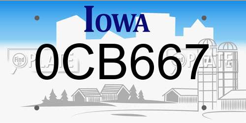 0CB667 Iowa License Plate