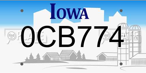0CB774 Iowa License Plate