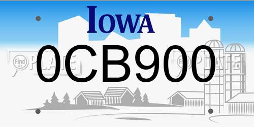 0CB900 Iowa License Plate