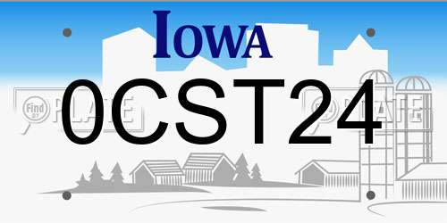 0CST24 Iowa License Plate