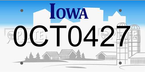 0CT0427 Iowa License Plate