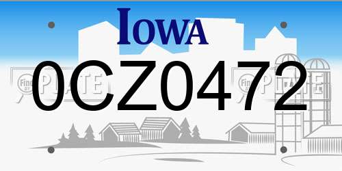 0CZ0472 Iowa License Plate