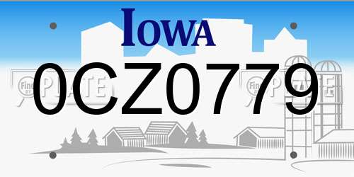 0CZ0779 Iowa License Plate