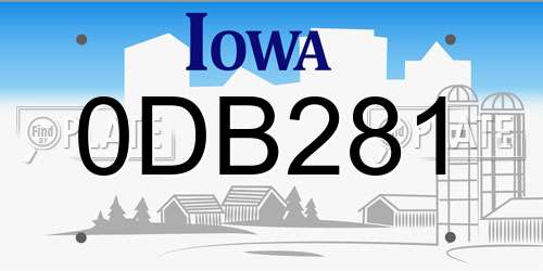 0DB281 Iowa License Plate