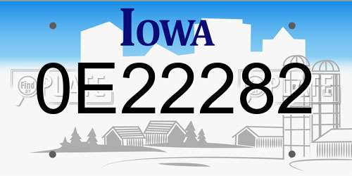 0E22282 Iowa License Plate