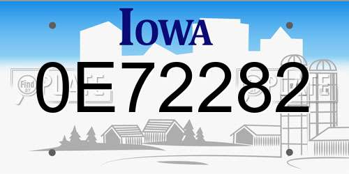 0E72282 Iowa License Plate