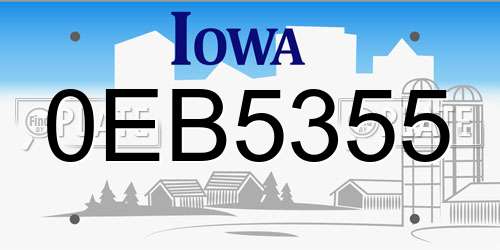 0EB5355 Iowa License Plate