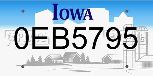0EB5795 Iowa License Plate