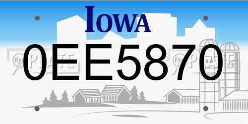 0EE5870 Iowa License Plate