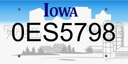 0ES5798 Iowa License Plate