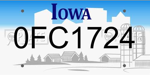 0FC1724 Iowa License Plate