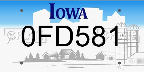 0FD581 Iowa License Plate
