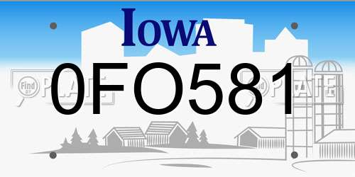 0FO581 Iowa License Plate