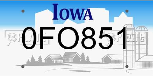 0FO851 Iowa License Plate