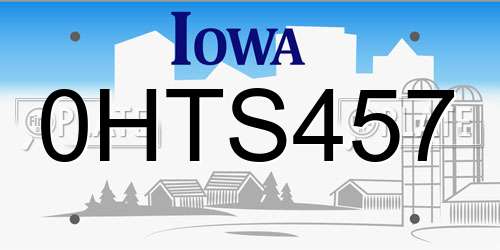0HTS457 Iowa License Plate