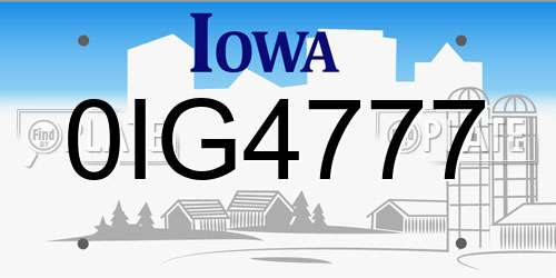 0IG4777 Iowa License Plate