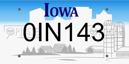 0IN143 Iowa License Plate