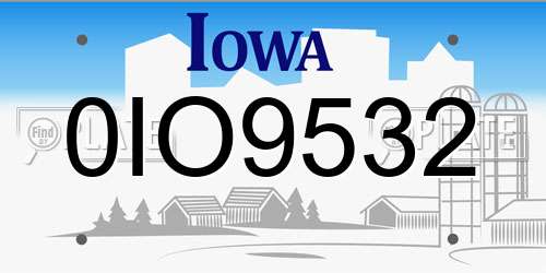 0IO9532 Iowa License Plate
