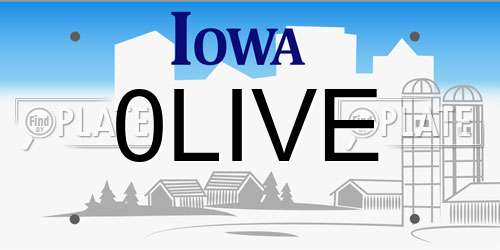 0LIVE Iowa License Plate