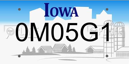 0M05G1 Iowa License Plate