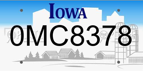0MC8378 Iowa License Plate