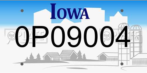 0P09004 Iowa License Plate