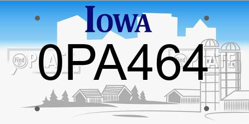 0PA464 Iowa License Plate