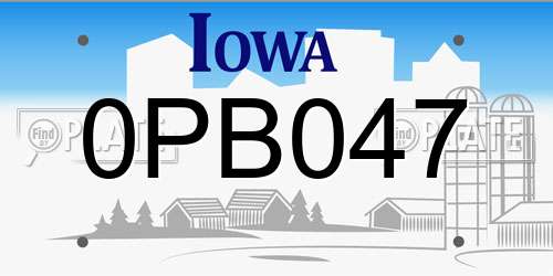0PB047 Iowa License Plate