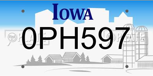 0PH597 Iowa License Plate