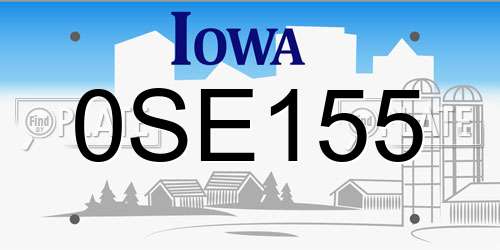 0SE155 Iowa License Plate