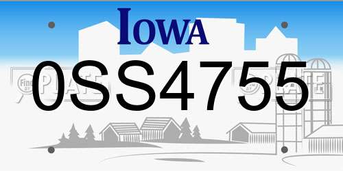 0SS4755 Iowa License Plate
