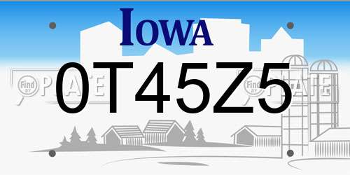 0T45Z5 Iowa License Plate