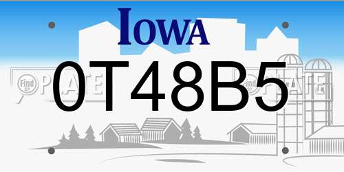 0T48B5 Iowa License Plate