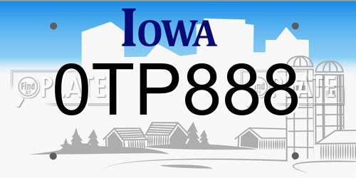 0TP888 Iowa License Plate