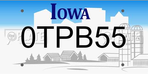 0TPB55 Iowa License Plate