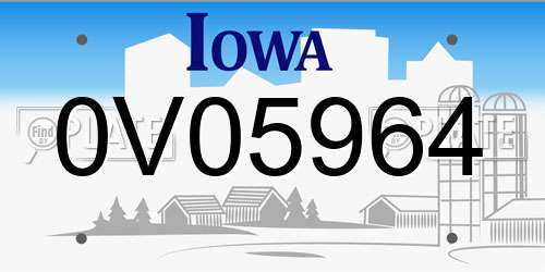 0V05964 Iowa License Plate