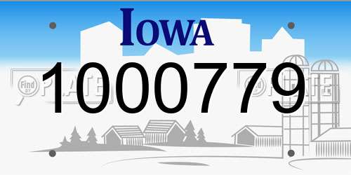 1000779 Iowa License Plate