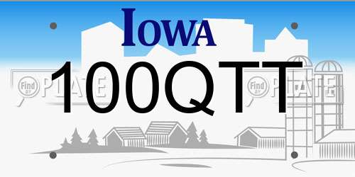 100QTT Iowa License Plate
