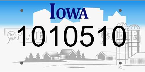 1010510 Iowa License Plate