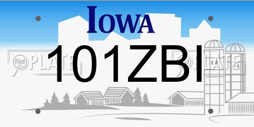 101ZBI Iowa License Plate