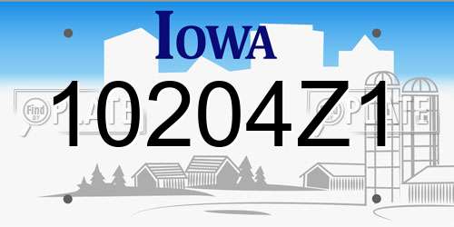 10204Z1 Iowa License Plate