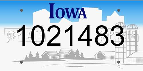 1021483 Iowa License Plate