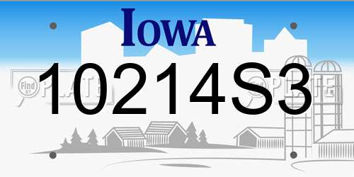 10214S3 Iowa License Plate