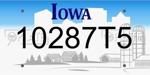 10287T5 Iowa License Plate