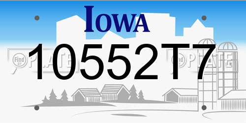 10552T7 Iowa License Plate